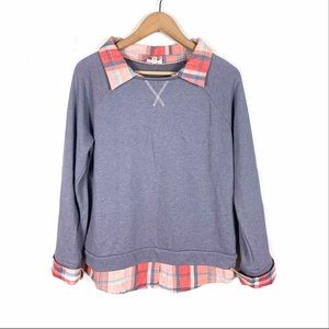 Soft Joie Sweatshirt Theia Layered Plaid Medium